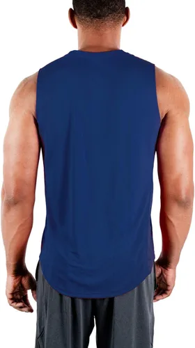 Miniatura 5 de DEVOPS - Paquete de 3 camisetas sin mangas para hombre, ajuste seco, para músculos, camiseta de entrenamiento