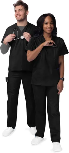 Miniatura 3 de Sivvan Unisex Scrubs - Classic V-Neck Top & Drawstring Pants Scrub Set