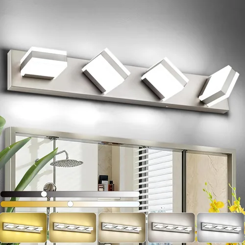 Miniatura 45 de SOLFART Luces de tocador de baño negras regulables LED modernas sobre el espejo, iluminación de baño negra para la pared del baño S8568 (5 luces)