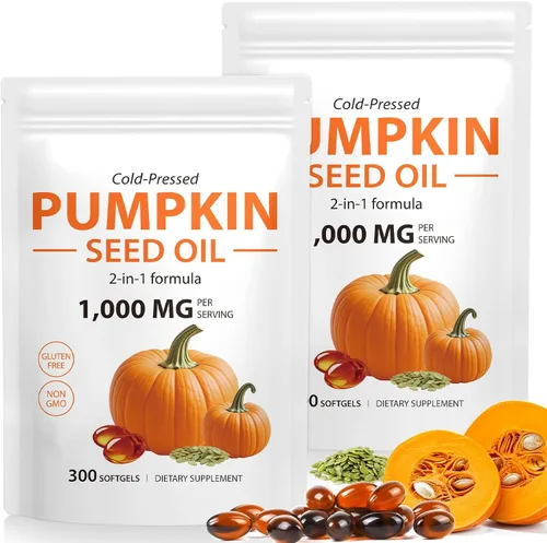 Miniatura 9 de ITSDAWN Cápsulas de aceite de semilla de calabaza, extracto de semilla de calabaza 2 en 1, 300 cápsulas blandas, apoya el crecimiento del cabello