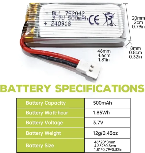 Miniatura 2 de 3.7 V 500 mAh 25C Li/5 en 1 Cargador de batería para H31 H37 H6D Hubsan X4 FPV H107C H107D H107L H107P H108 JXD392 JXD388 JXD385 UDI U816A MA X5C