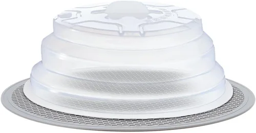 Miniatura 9 de 2 en 1, cubiertas de silicona para almacenamiento de alimentos y tapete para microondas, soporte para tazón, para protección de salpicaduras