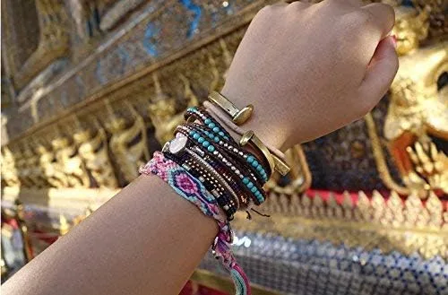 Miniatura 5 de KELITCH Pulsera de plata con 3 cuentas y nácar turquesa, hecha a mano, nueva joyería, Turquesa creada, turquesa creada