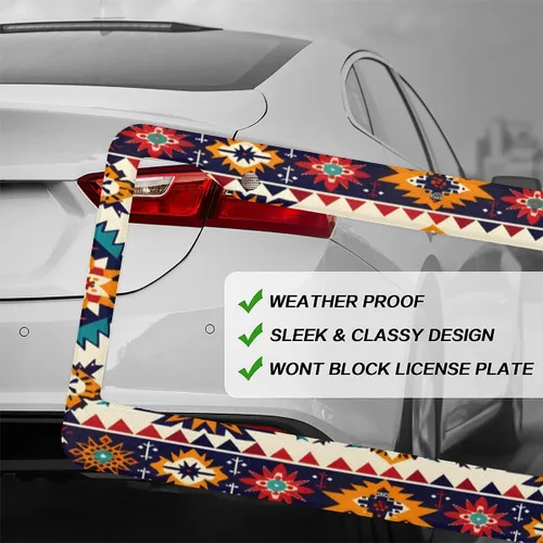 Miniatura 3 de Marcos para matrícula, cubierta de placa de automóvil azteca con tornillos, soporte universal de 4 agujeros, marco de placa de aluminio, accesorios