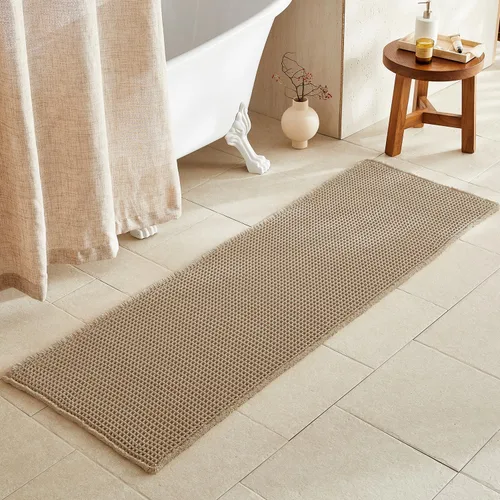 Miniatura 30 de TYUU Tapete de baño estilo gofre, tapete de baño bohemio, antideslizante, lavable, súper absorbente, de secado rápido, bonito tapete de baño