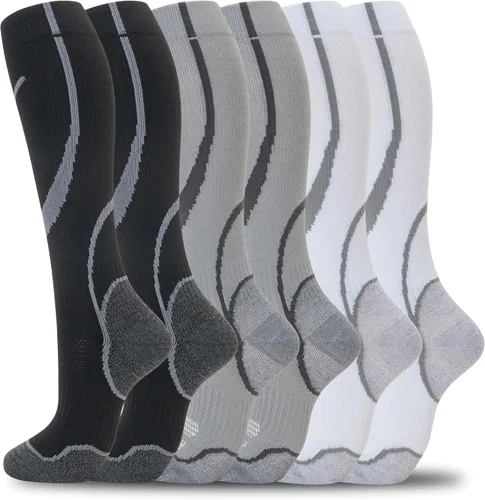 hello momoya Calcetines de compresión para mujeres y hombres, calcetines de apoyo hasta la rodilla, enfermeras, embarazo, correr, volar, deportes