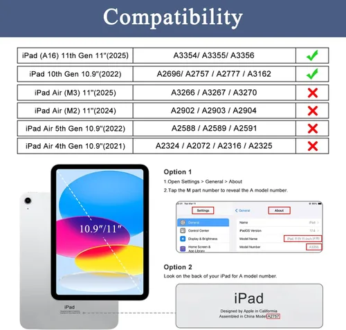 Miniatura 2 de Soke Funda para iPad (A16) 11ª Generación 2025 de 11 Pulgadas, iPad 10ª Generación de 10.9 Pulgadas (2022) con Soporte para Lápiz