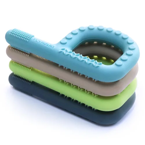 Juguetes sensoriales para niños, bebés y niños pequeños, paquete de 4, juguetes de dentición en forma de P para 3-6, 6-12 meses, estimulación motora