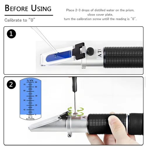 Miniatura 4 de Refractómetro de alcohol manual, V·RESOURCING 0~80% medidor de contenido de alcohol, herramienta para licores destilados de etanol con agua como