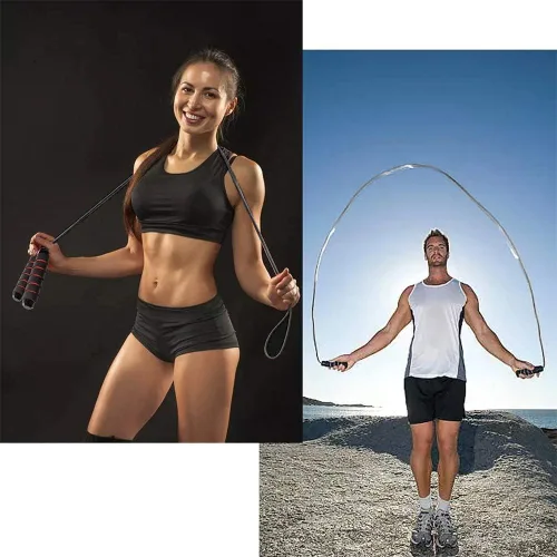 Miniatura 4 de Cuerda de saltar para niños, hombres, mujeres, cuerda de salto de velocidad para ejercicio, cuerda de saltar para fitness Rojo y azul
