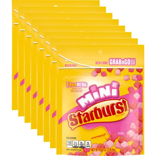 Miniatura 9 de STARBURST Caramelos masticables de frutas - Minis Sours, 8 onzas (paquete de 8) - Deliciosos mini dulces, caramelo agrio a granel