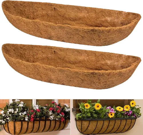 Miniatura 11 de 1 pieza de revestimientos de coco para macetas, revestimientos de repuesto para cestas colgantes, inserto de coco duradero para jardín al aire libre