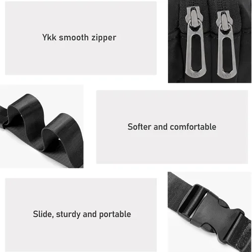 Miniatura 17 de ZORFIN Riñonera para mujeres y hombres, riñonera de moda con correa ajustable para exteriores, entrenamiento, viajes, casual, correr, senderismo