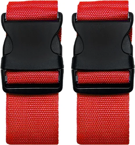 Paquete de 2 cinturones de maleta, correas ajustables para equipaje, correas de embalaje de viaje de colores brillantes con hebilla de liberación
