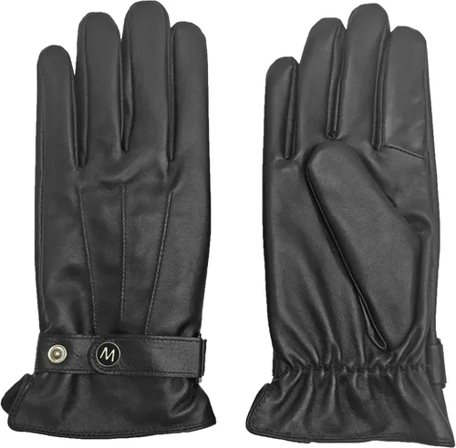 MODA Mr Chicago - Guantes de cuero genuino para hombre con función de pantalla táctil para teléfonos inteligentes
