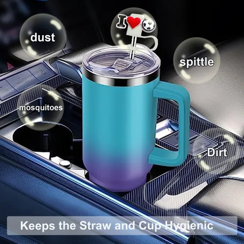 Miniatura 2 de 10 tapas de popote para vaso Stanley Cup de 30 y 40 onzas, de 0.394 in, reutilizables, de silicona, para copas Stanley, accesorios para vasos Summer