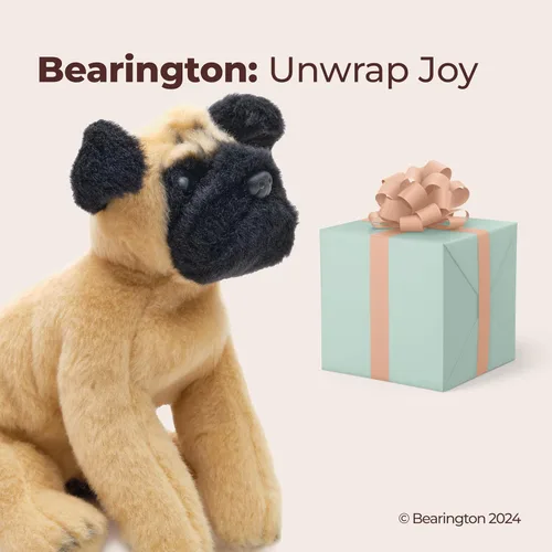 Miniatura 5 de Bearington Lil' Pugsly - Peluche de pug pequeño, lavable de 6 pulgadas, juguete suave con cara y piel expresiva, regalo adorable para niños
