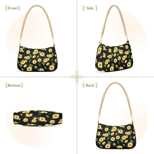 Miniatura 4 de Bolso de hombro con cadena pequeña para mujer, bolso de mano con cremallera