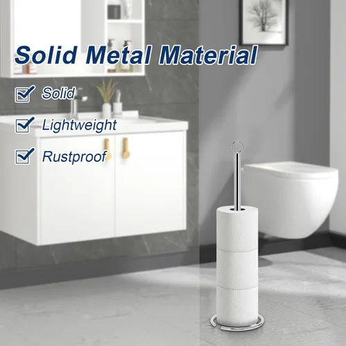 Miniatura 3 de NearMoon Soporte de papel higiénico para baño, soporte independiente con reserva, soporte para 4 rollos de papel de espacio para encimera de Acabado