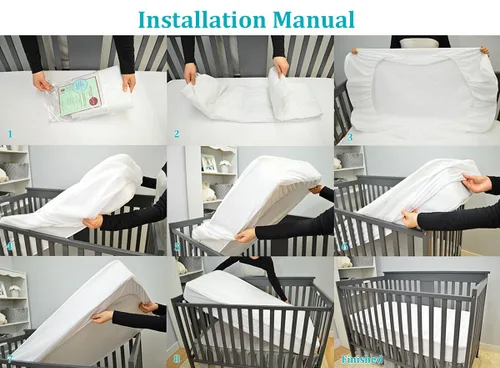 Miniatura 6 de American Baby Company Paquete de 2 Protectores de Colchón de Cuna Impermeables Ajustables de 52" x 28" - Acolchados, Silenciosos, Suaves
