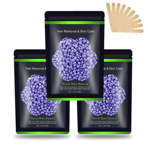 Cuentas de cera para depilación de 10.5 oz (300 g), granos de cera dura para piel sensible brasileña, cara, bikini, cejas, piernas, sin dolor para 3