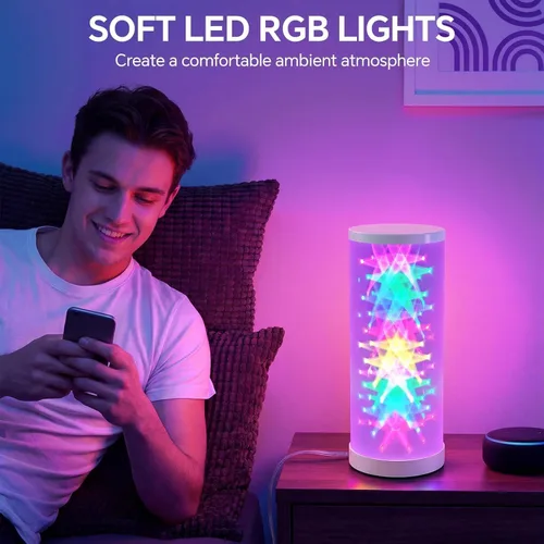 Miniatura 3 de WORLD WIN Prism Glow - Lámpara de mesa RGB – Luz nocturna inteligente que cambia de color para dormitorio, sala de estar y configuración