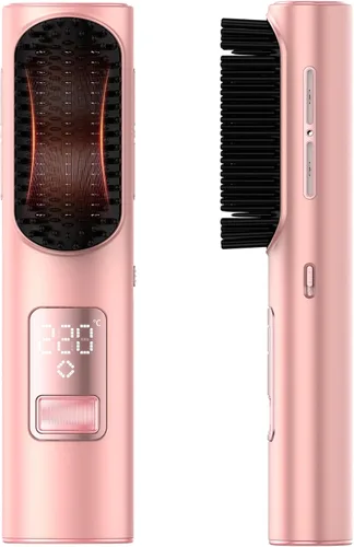 Cepillo alisador de pelo inalámbrico, mini alisador de cepillo para viajes, cepillo alisador portátil para mujeres, herramientas y electrodomésticos