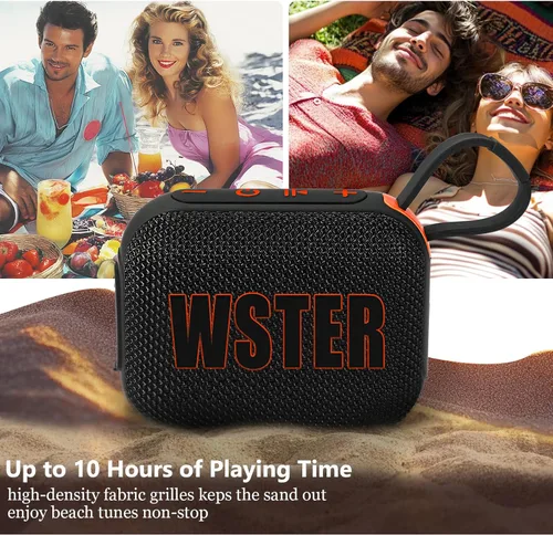 Miniatura 7 de Altavoz Bluetooth portátil, altavoz Bluetooth portátil inalámbrico con radio FM BT5.3 TF tarjeta USB, sonido estéreo TWS emparejamiento, altavoz