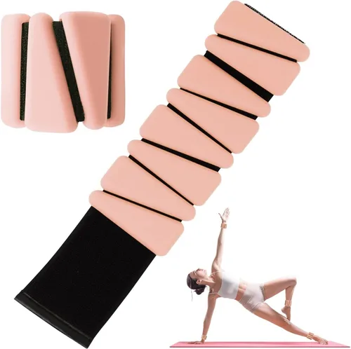 Miniatura 10 de Juego de 2 pesas de muñeca ajustables de silicona para mujeres y hombres, pesas de tobillo/muñeca adecuadas para yoga, danza, pilates, ejercicios
