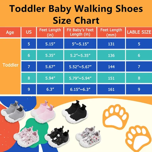 Miniatura 2 de Engtoy Zapatos de calcetín para bebés, zapatos para caminar para niños y niñas, zapatillas de cinco dedos cerrados, sin cordones