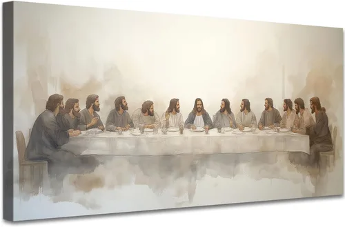 Miniatura 22 de TIMUBA Arte de pared de pesebre navideño, impresiones en lienzo de belén, imagen de póster cristiano de Jesús de noche estrellada, pintura