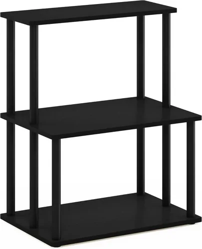 Miniatura 203 de Furinno Turn-N-Tube - Estantería de exhibición multiuso, de 4 niveles, con tubos clásicos, color nogal de Columbia y negro Columbia Nogal/Negro
