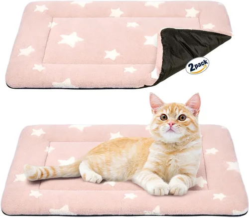 Miniatura 42 de Mora Pets Almohadilla para jaula para perros, alfombra para jaula de perrera para perros pequeños, lavable, bonita cama de estrella para mascotas