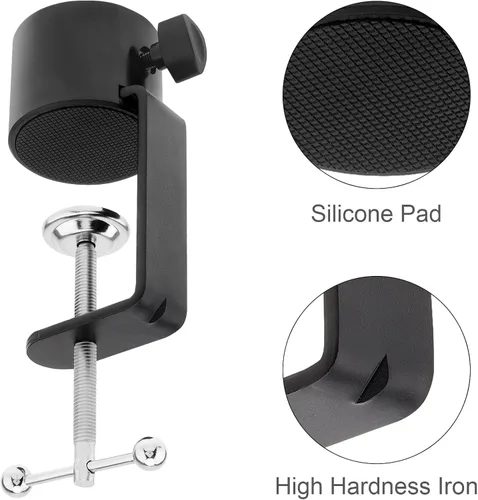 Miniatura 7 de Soporte de micrófono abrazadera de mesa para micrófono, brazo de tijera, soporte de brazo de tijera, soporte voladizo de agujero de rosca de 1/2