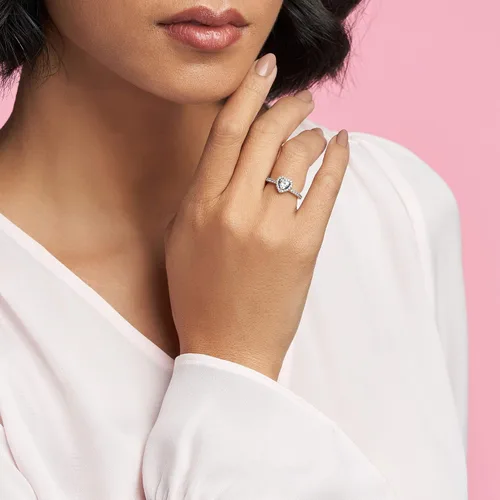 Miniatura 3 de Pandora Elevated Heart Ring - Promise Ring for Women - Layering or Stackable Ring - Gift for Her - Sterling Silver with Clear Cubic Zirconia, With