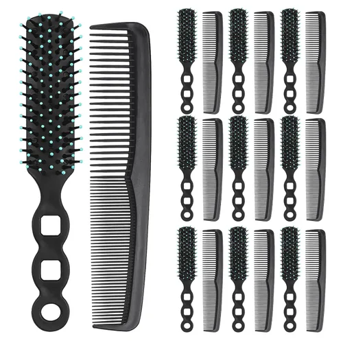 Miniatura 7 de Juego de 50 cepillos y peines para el cabello a granel para personas sin hogar envueltos individualmente, cepillos de pelo a granel de 25 y 7