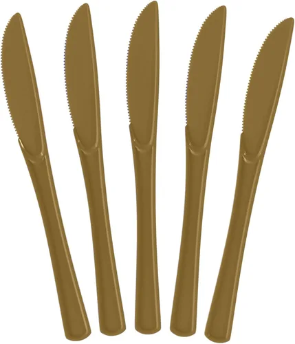 Miniatura 25 de Exquisite Cuchillos de plástico negro, 50 piezas, cuchillos negros, utensilios desechables, juego de cubiertos de plástico resistente