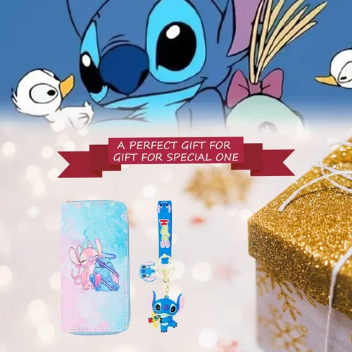 Miniatura 7 de Cartera de dibujos animados de Stitch con llavero de PVC para tarjetas, bolsa de puntada, bolsa de puntada, bolsa de puntada, bolsa de puntada