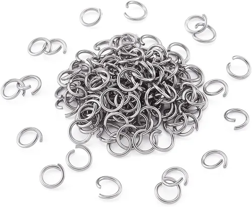 Miniatura 11 de Craftdady 1000 anillos de acero inoxidable abiertos de 0.315 in redondos de 0.039 in de grosor para fabricación de joyas