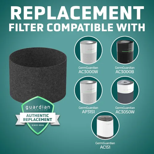 Miniatura 2 de GermGuardian Repuesto de filtro de carbono genuino FLT15CB4 para purificador de aire AirSafe Series y AC151, paquete de 4