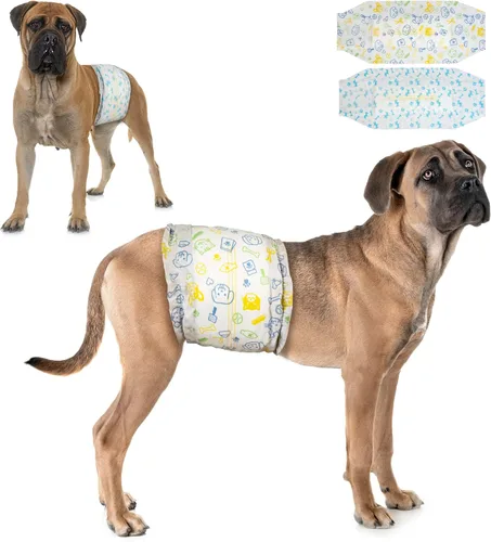 Dono Pañales desechables para perros machos, superabsorbentes, para perros pequeños a grandes, a prueba de fugas en 360° con indicador de humedad,