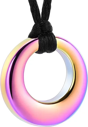 Miniatura 22 de Hearbeingt Collar de urna de cremación para cenizas para mujeres y hombres, colgante conmemorativo de la eternidad del círculo de la vida, joyería