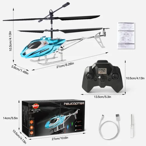 Miniatura 7 de VATOS Helicóptero RC para niños, helicóptero de control remoto de 2.4G con luz LED para niños de 12 años en adelante, altura fija, despegue con una