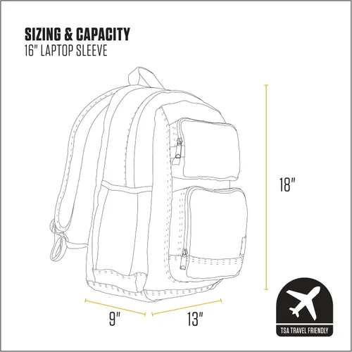Miniatura 5 de Carhartt Mochila de 28 L con doble compartimento, paquete duradero con funda para laptop de 16 pulgadas y base resistente a la abrasión Duravax