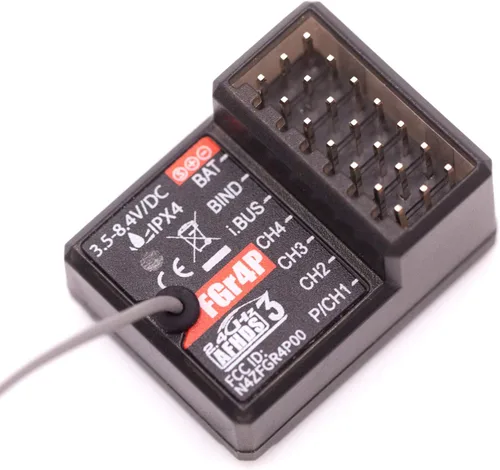 GoolRC Receptor Flysky FGR4P, 2.4GHz 4CH Receptor de control remoto PWM/PPM/I.Bus/S.Bus salida compatible con AFHDS 3 transmisores para RC Car RC