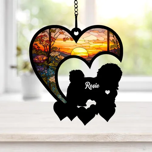 Miniatura 59 de NAZENTI Atrapasoles personalizado de sabueso afgano, adorno conmemorativo personalizado para la pérdida de mascotas, regalo de condolencia