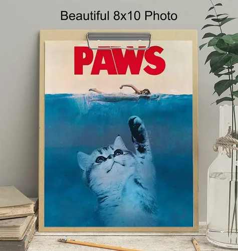 Miniatura 4 de Arte y decoración de pared de gatos, regalos divertidos para amantes de los gatos para mujeres, bonito póster de gatito de 8 x 10 pulgadas