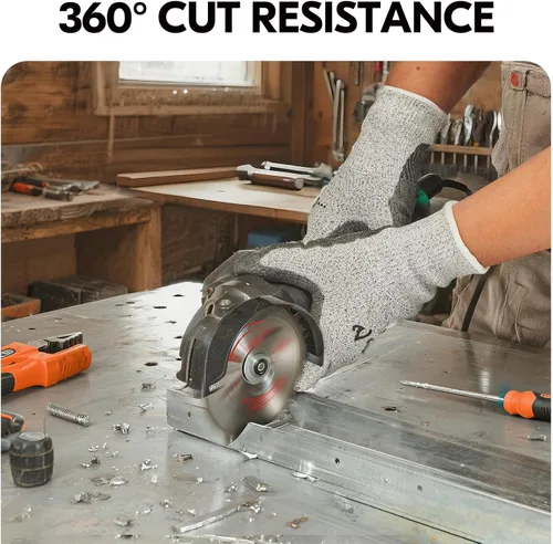 Miniatura 4 de Vgo... ANSI A3 Cut Resistant Gloves EN388 Level 5 Certified Hand Protection Gloves(SK2131)