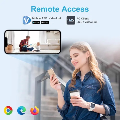 Miniatura 5 de Anpviz Cámara IP PoE de 4MP 8MP, cámara IP de seguridad de torreta para exteriores e interiores con cable (cámara de torreta de 4MP negra)