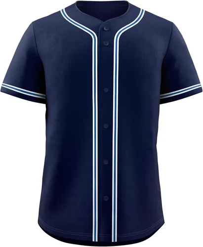 Miniatura 21 de KXK Camiseta de béisbol en blanco para hombre, camisas casuales con botones, manga corta, uniforme deportivo de equipo activo